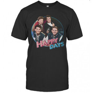 Happy Days Characters Driking Retro T-Shirt